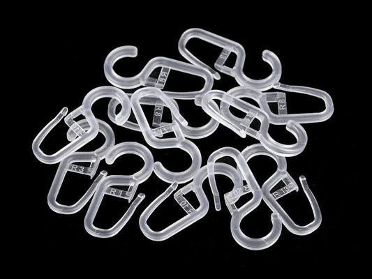 Curtain hooks (set of 20 pcs) - transparent