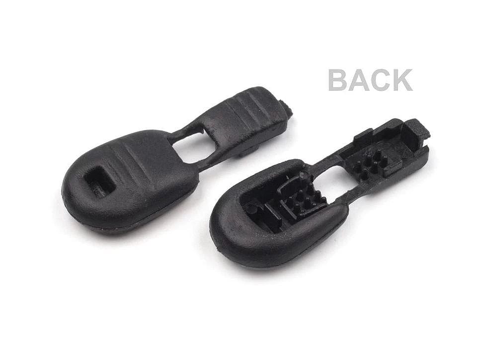 Cord ends, openable/closable – black (20 pcs in a set)