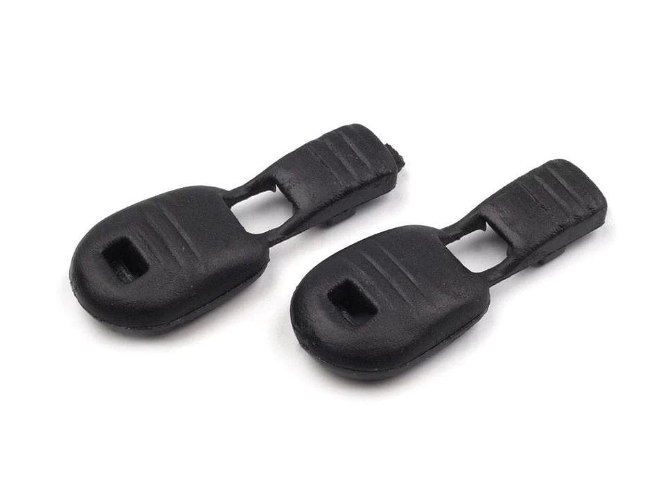 Drawstring end, openable/closable - black (20 pcs in set)