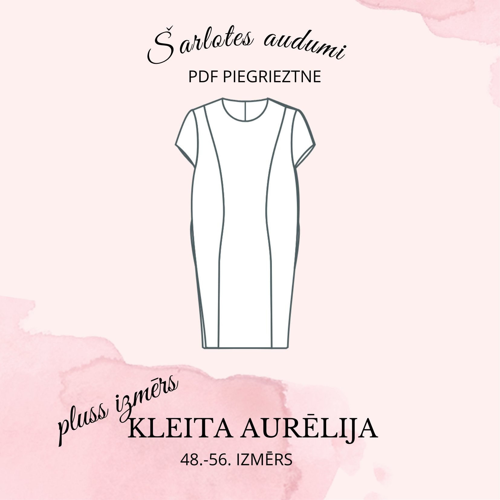 Digital dress sewing pattern Aurēlija (Plus Size)