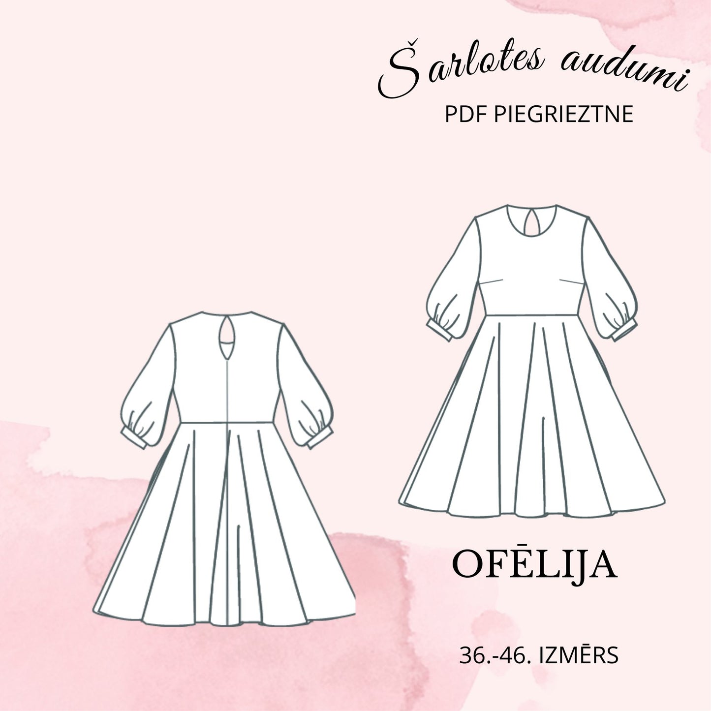 Digital dress pattern Ofēlija