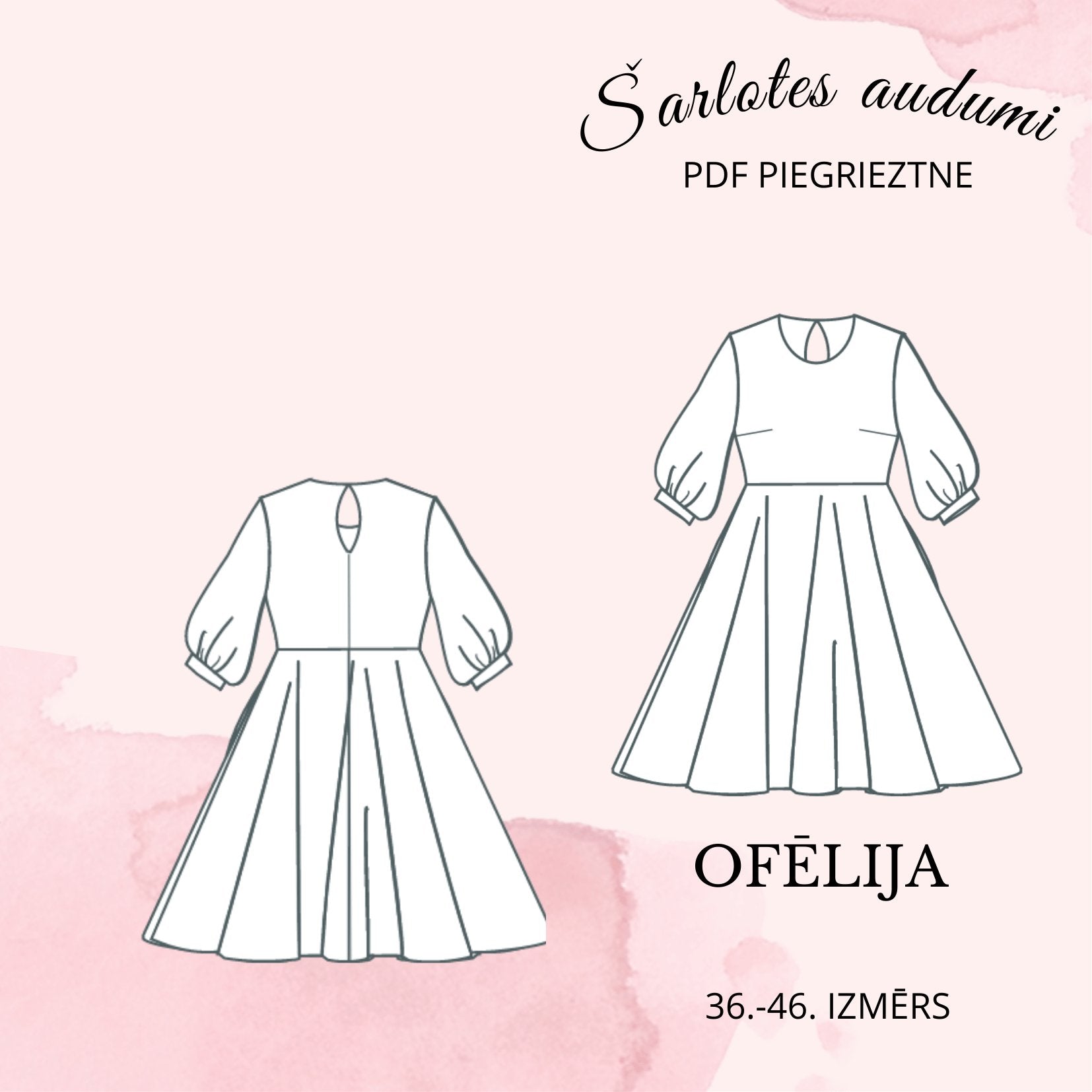 Digital dress pattern Ofēlija