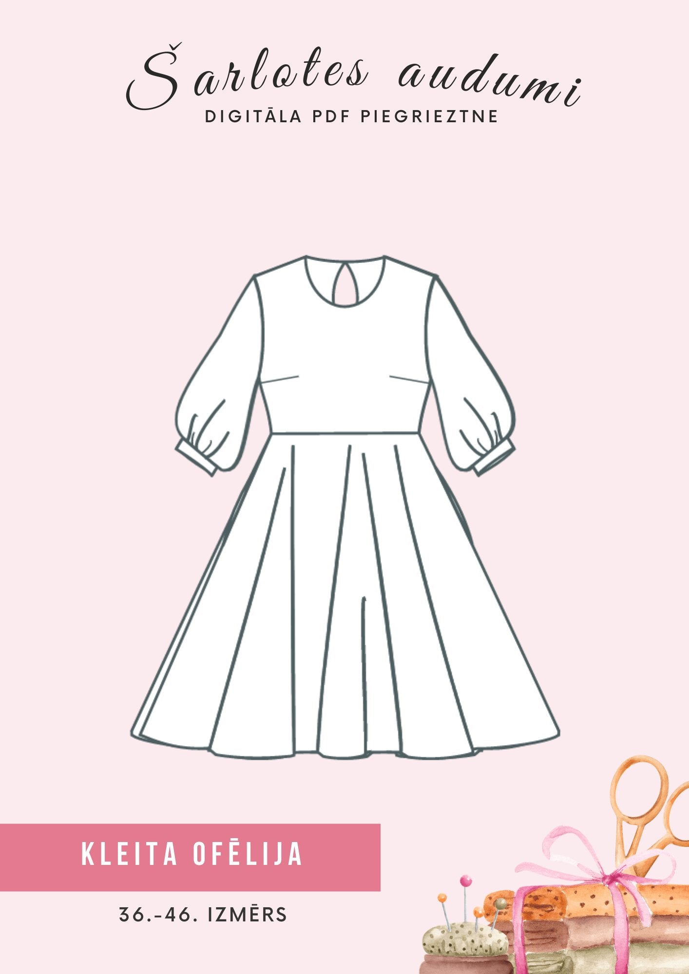 Digital dress pattern Ophelia