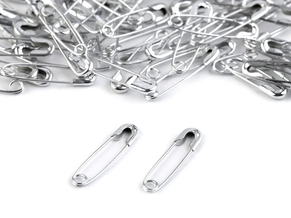 Safety pins, paper clips 20 mm-silver (pack of 100 pcs)