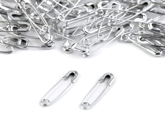 Safety pins, paper clips 20 mm-silver (pack of 100 pcs)