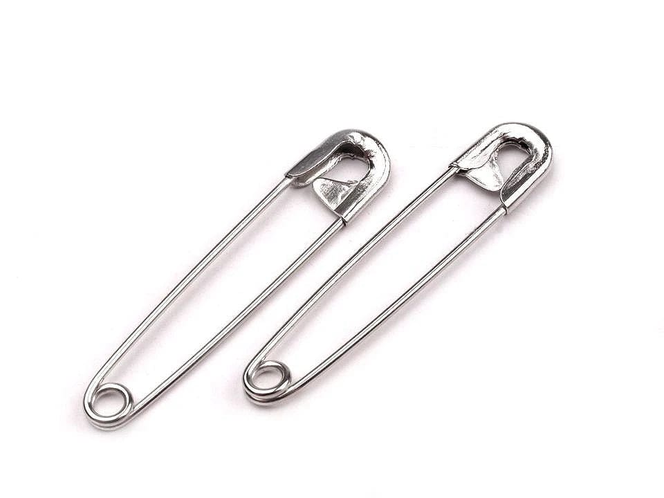 Safety pins, paper clips 40 mm-silver (12 pcs)