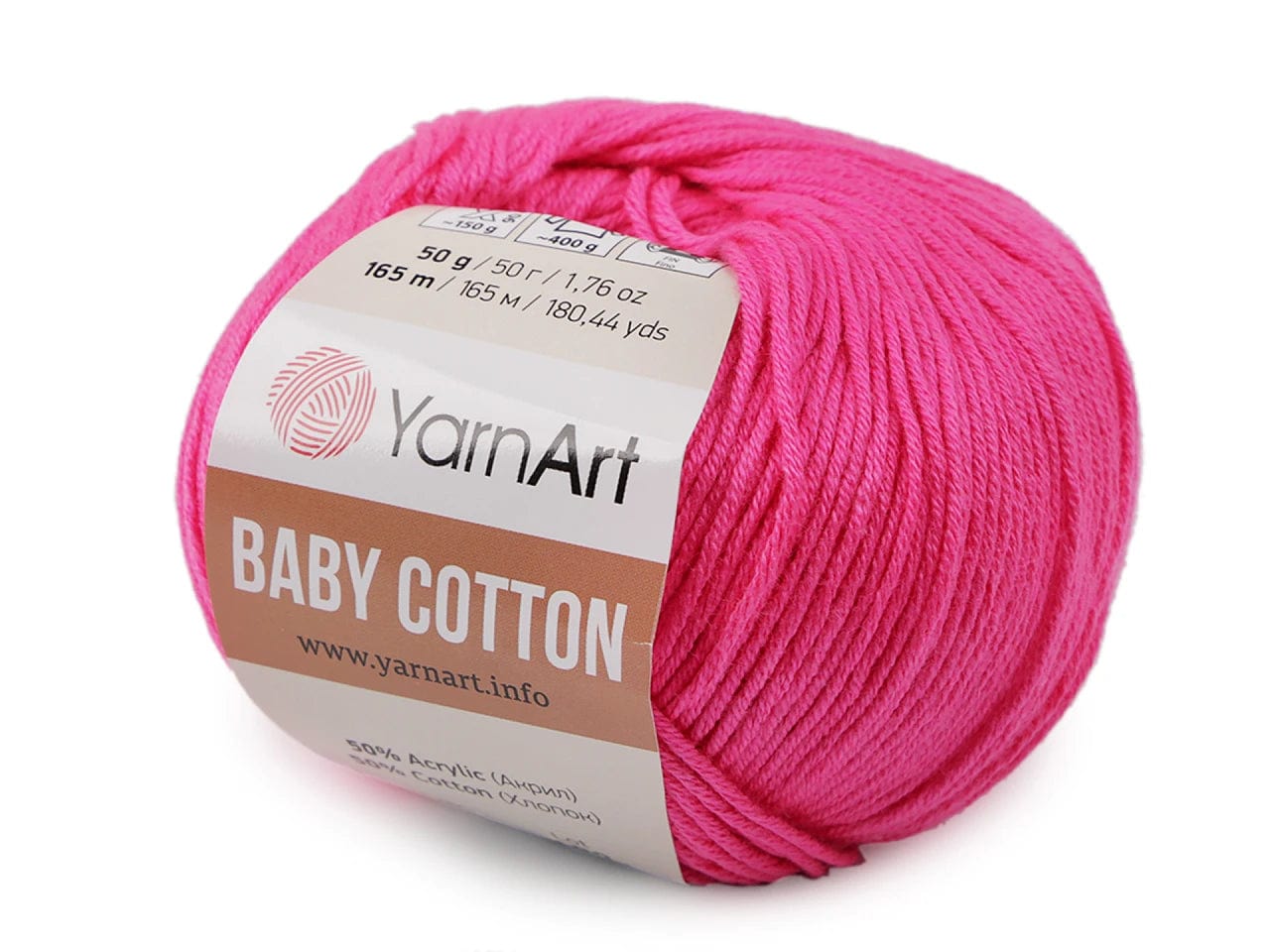 Yarn Art Baby Cotton fuchsia yarn 165m 50g #422
