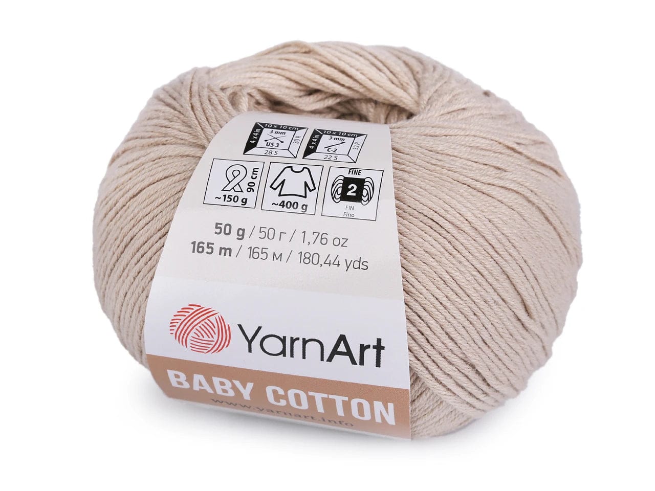 Yarn Art Baby Cotton yarn - light beige 165m 50g #403