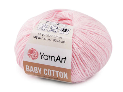 Yarn Art Baby Cotton yarn - soft pink 165m 50g #410