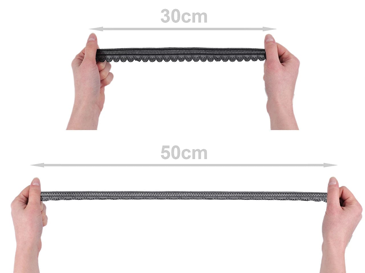 White elastic polyamide lace - 2.5 cm