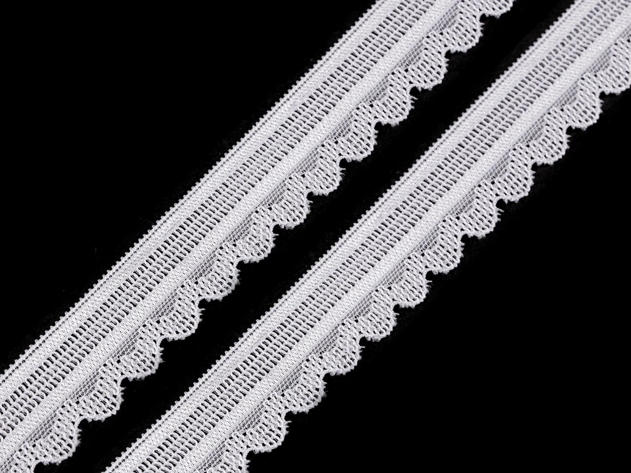 Elastic polyamide lace - 2.5 cm white
