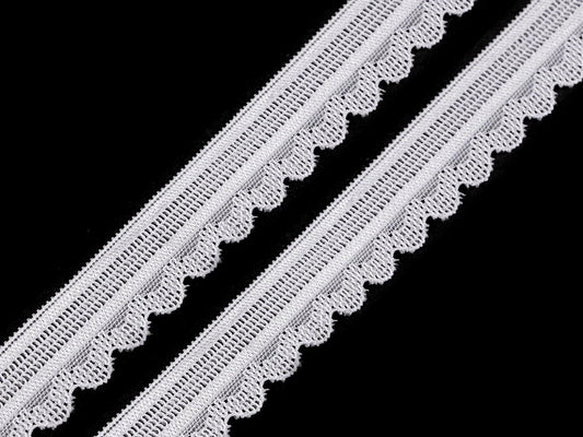 Elastic polyamide lace - 2.5 cm white