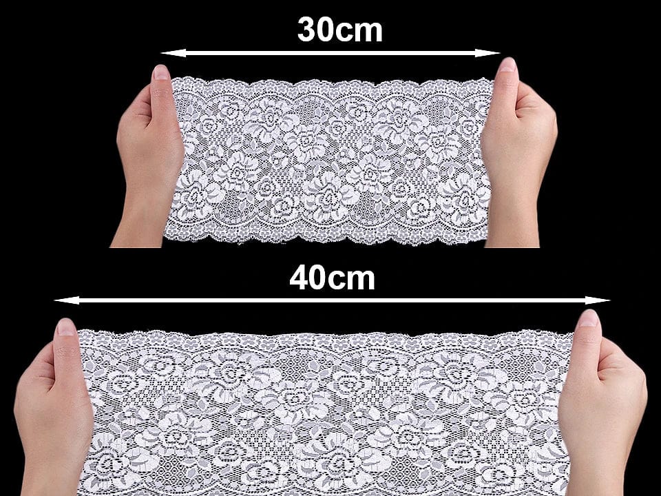 Elastic polyester lace-18 cm dark green