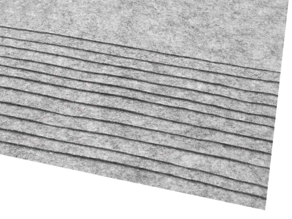 felt sheet, 1 mm, 20x30cm, light gray