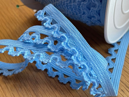 Elastic with lace-1,6 cm light blue