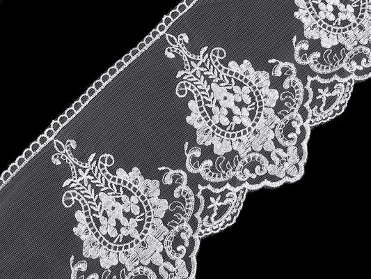 Embroidered lace-15 cm white