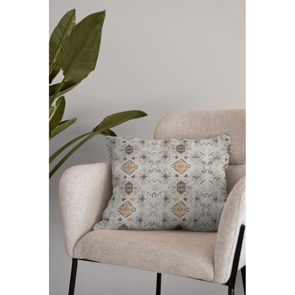 canvas fabric - beige geometric pattern 225 g/m²