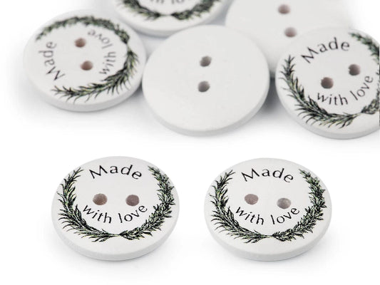 Wooden buttons 23 mm-Made with love