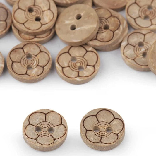 Coconut buttons 11.5 mm - flower