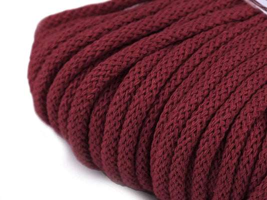Cotton cord 5mm (10 m pack)-crimson red