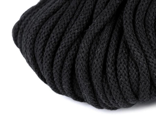 Cotton cord 5mm (10 m pack)-black