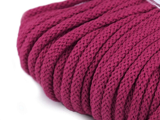 Cotton cord 5 mm (10 m pack) - dark berry shade