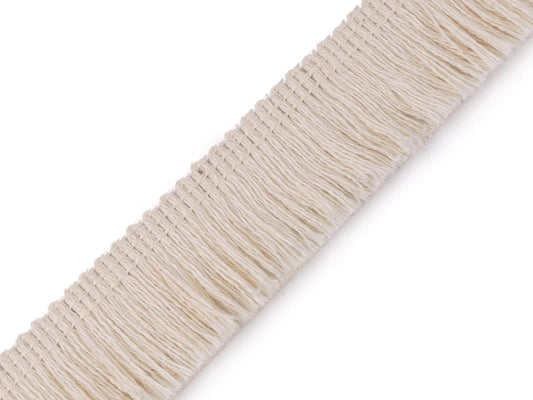 Cotton fringe 25 mm-beige