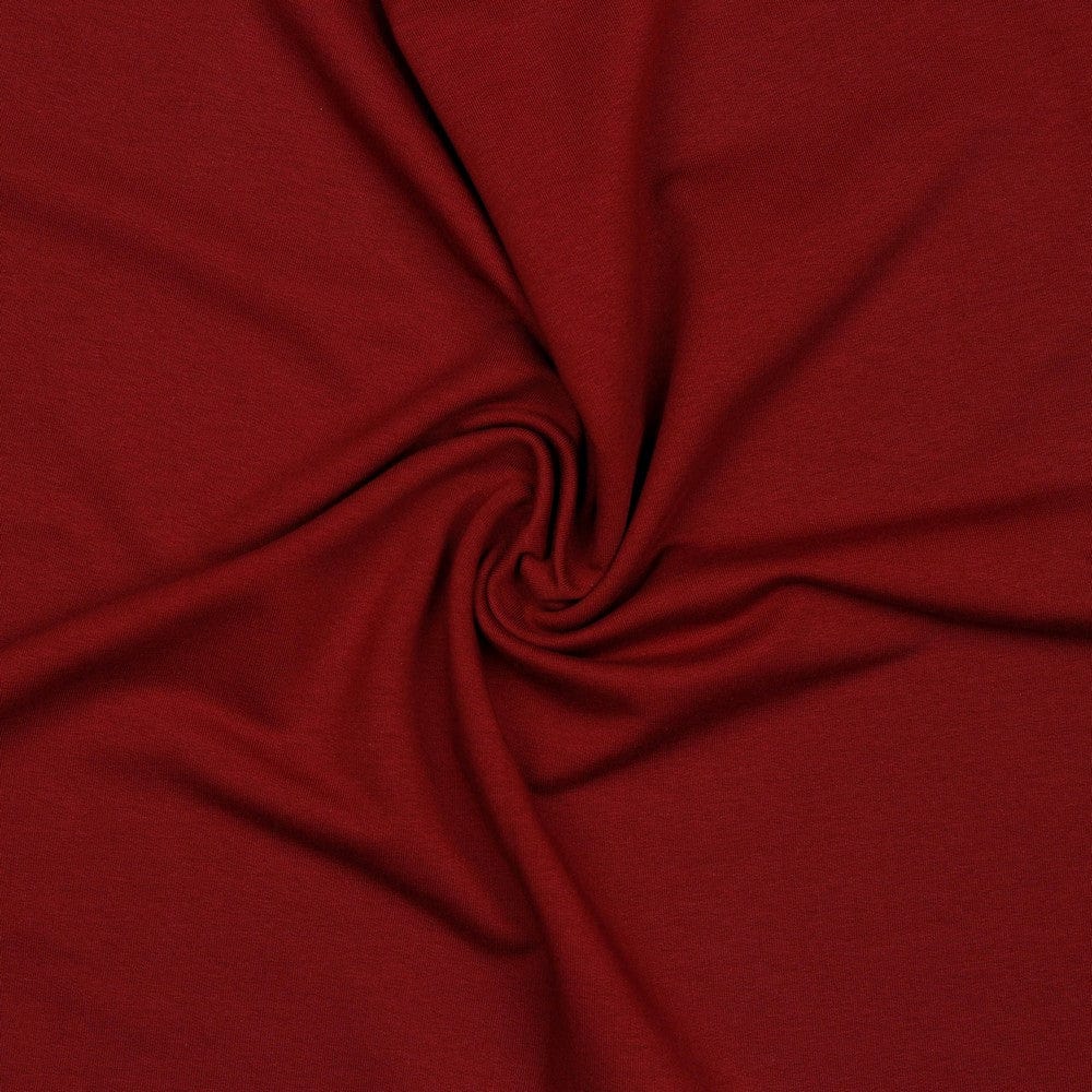 Cotton loopback jersey - dark red 235 g/m² (GOTS certified)