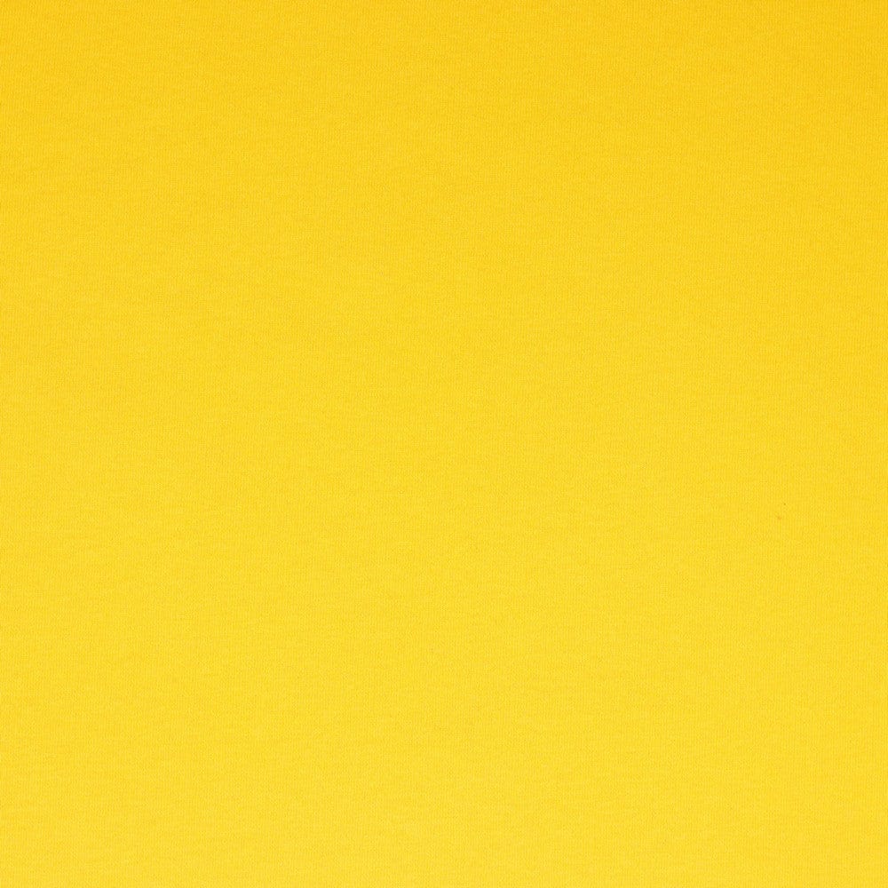 Yellow cotton fleece-lined knit, 285 g/m²