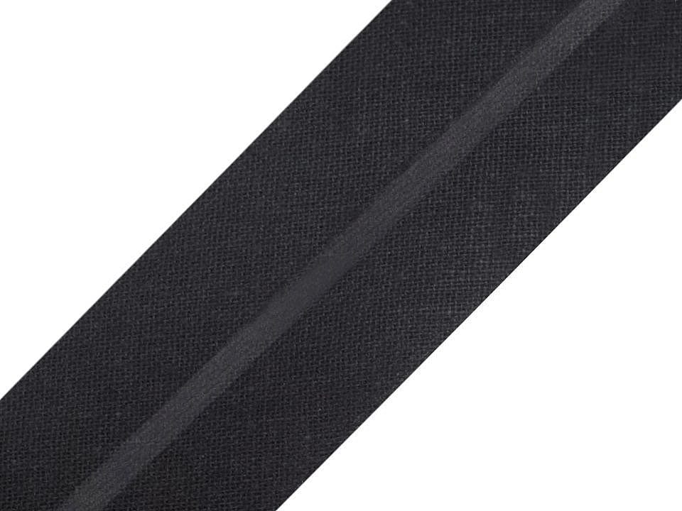Black cotton bias tape 20 mm