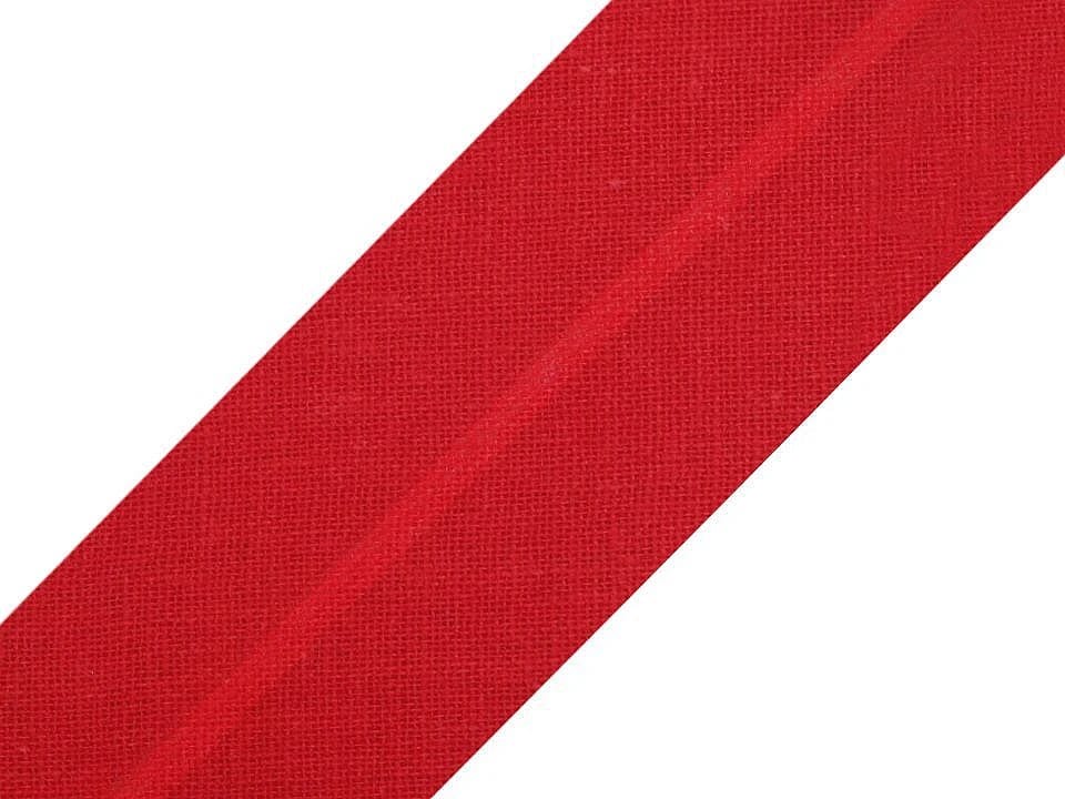 Taśma skośna bawełniana 30 mm – jaskrawoczerwona