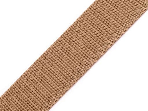Ribbon for bags, straps 20 mm, light brown