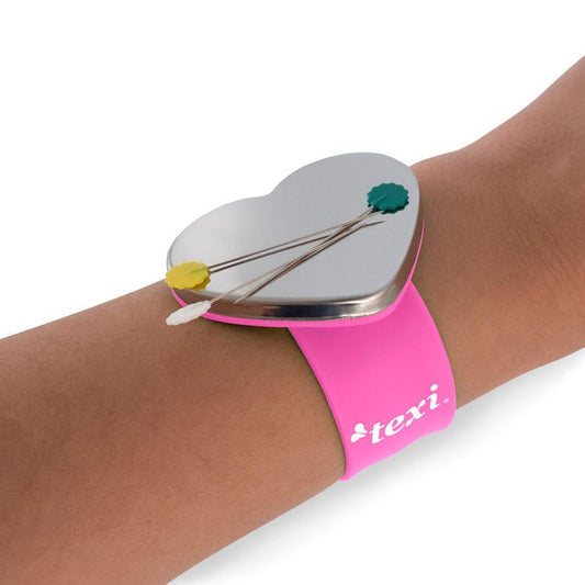 Magnetic pin cushion/bracelet-pink