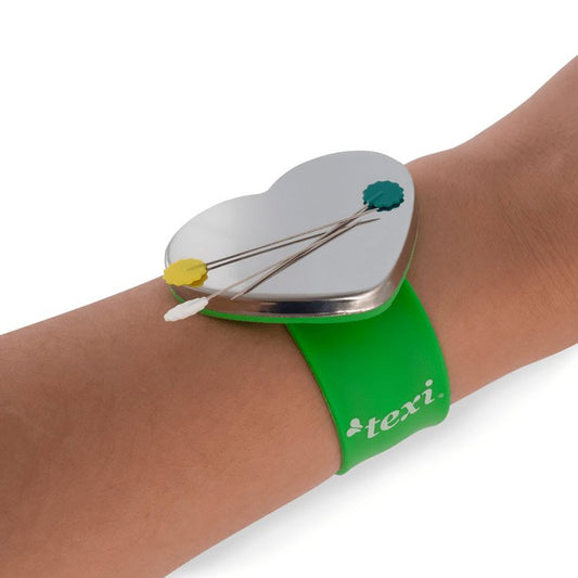 Magnetic pin cushion/bracelet-green