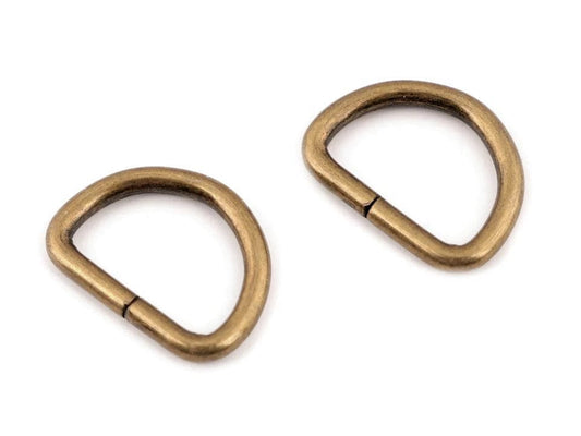 Metal D-ring 20 mm - antique (set of 10)