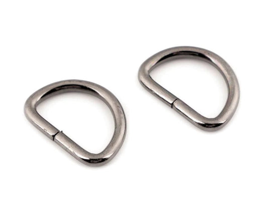 Metal D-ring 20 mm-black chrome plated (set of 10 pcs)