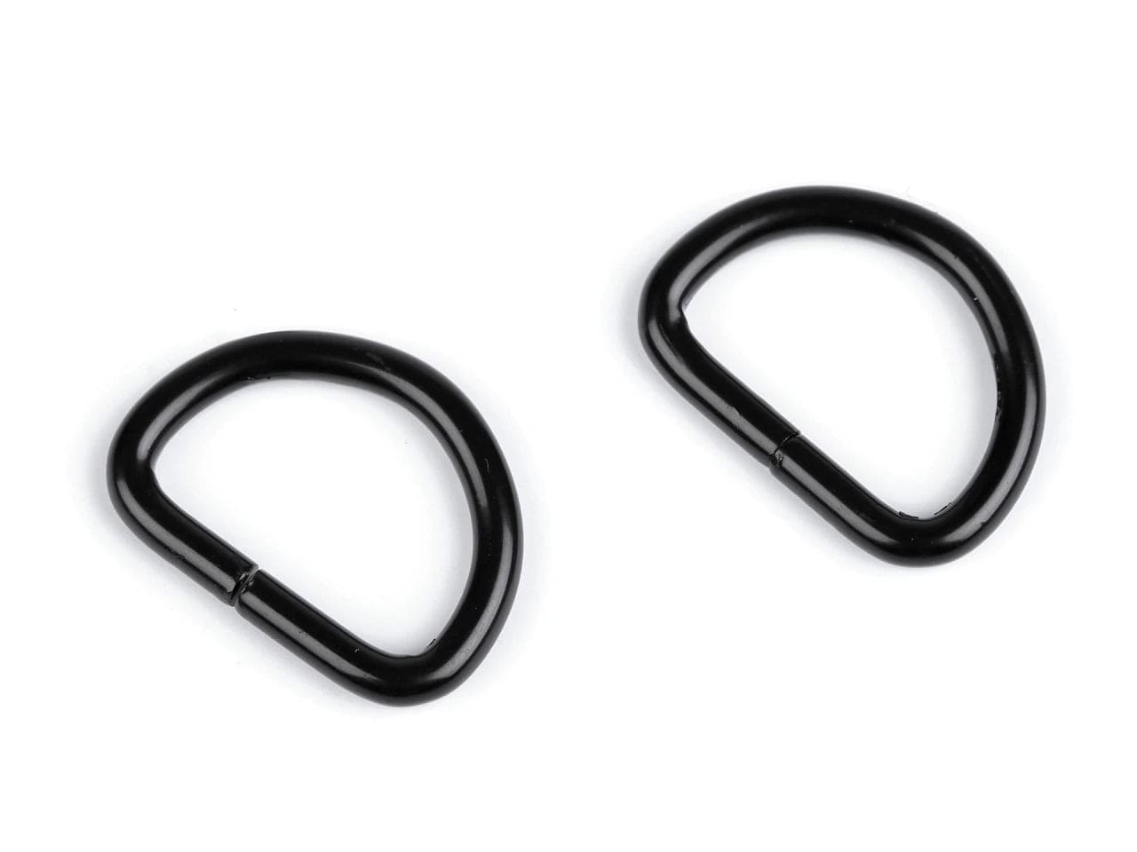Metal D-ring 20 mm - black (10 pcs per set)
