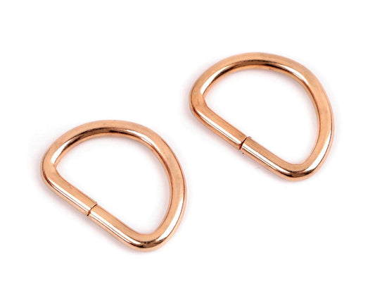 Metal D-ring 20 mm - rose gold (10 pcs per pack)