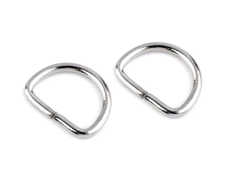 Metal D-ring 20 mm-silver tone (10 pcs per set)