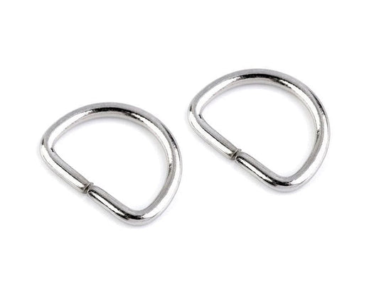 Metal D-ring 20 mm-silver tone (10 pcs per set)