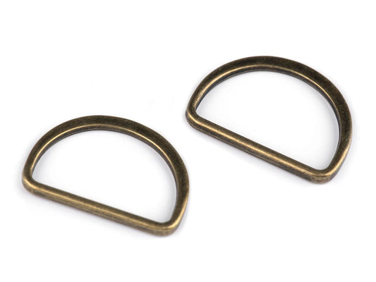 Metal D-ring 30 mm - antique (set of 5 pcs)