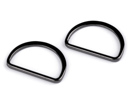 Metal D-ring 30 mm-black chrome-plated (set of 5 pcs)