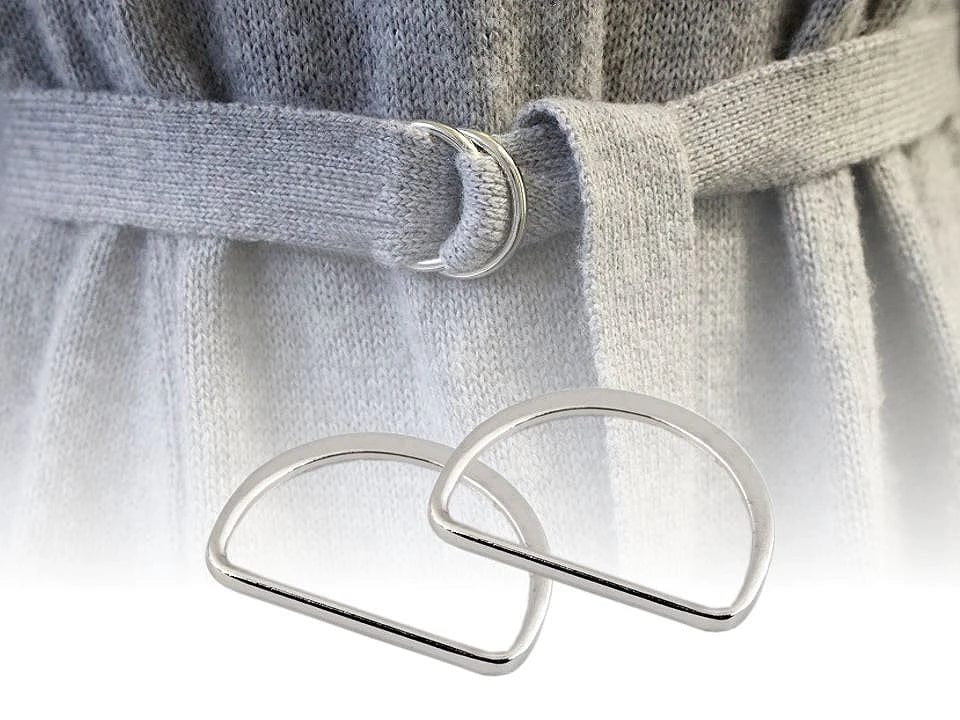 Metal D-ring 30 mm silver tone (set of 5 pcs)
