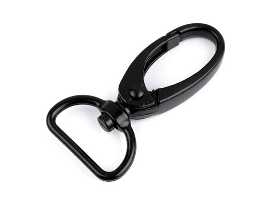 Black metal carabiner 20 mm (2 pcs. in a set)