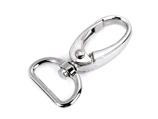 Metal carabiner 20 mm - silver imitation (2 pcs in a set)