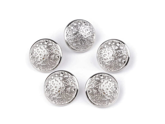 Metal shank buttons 15 mm-silver