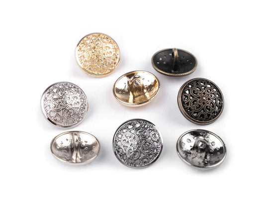 Metal buttons on a shank 15 mm - silver