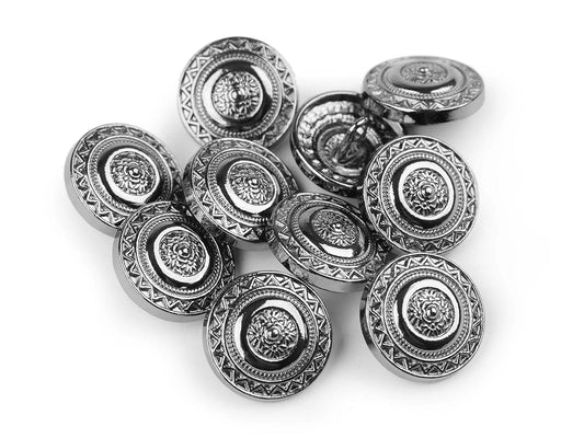 Metal snap button on a shank 17.4 mm-silver