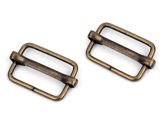 Metal adjuster 20 mm antique (10 pcs in a set)
