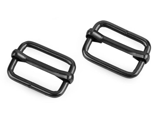 Metal adjuster 20 mm - black chrome-plated (10 pcs in a set)